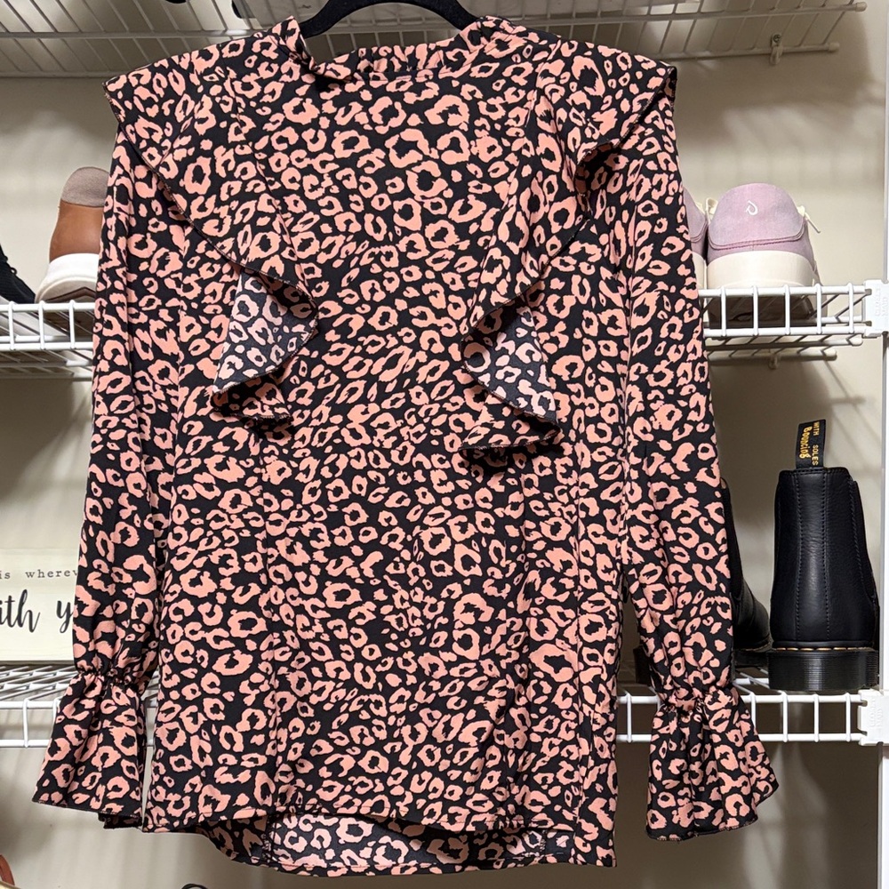 Pink Leopard Print Blouse